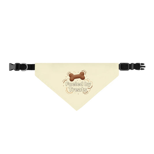 Clip-On Pet Bandana — "Fueled by Treats" Dog Collar Accessory