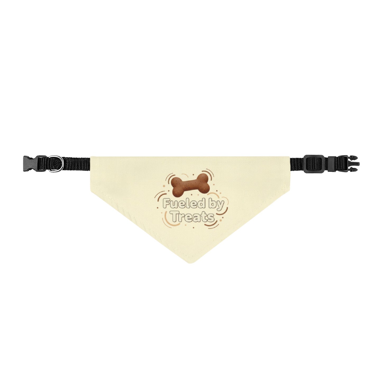 Clip-On Pet Bandana — "Fueled by Treats" Dog Collar Accessory