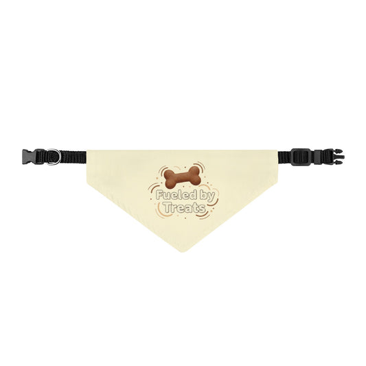 Clip-On Pet Bandana — "Fueled by Treats" Dog Collar Accessory